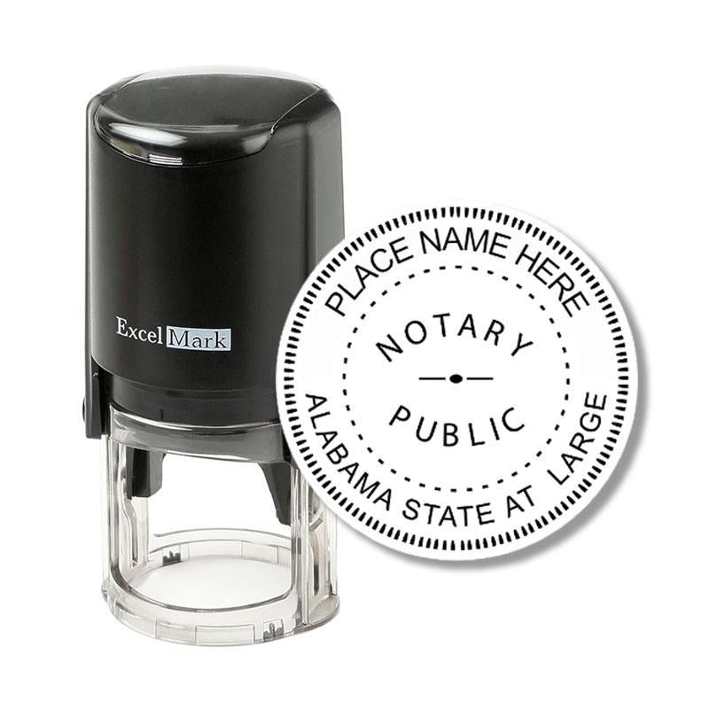 Round Self-Inking Alabama Notary Stamp