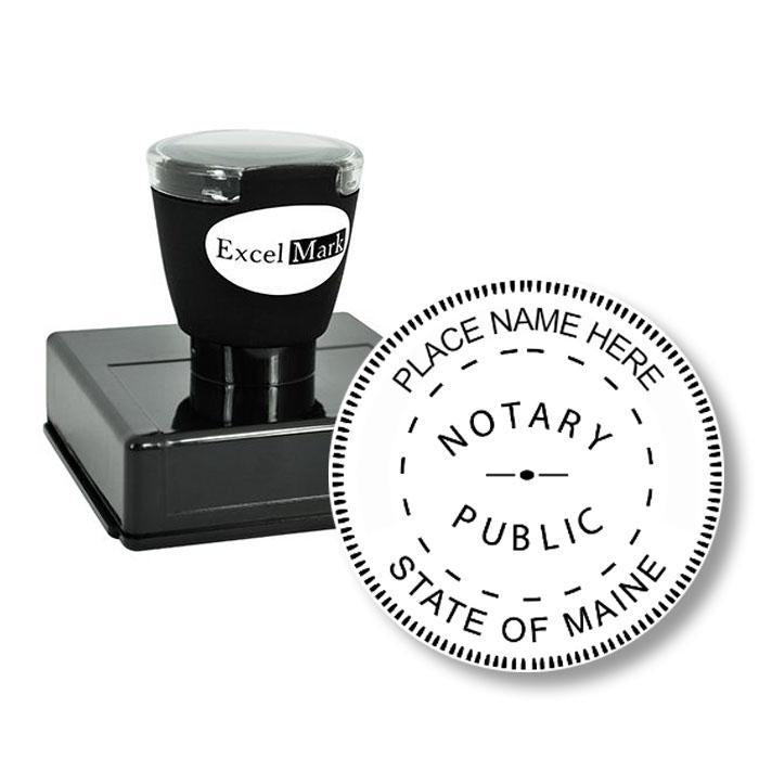 Round Pre-Inked Maine Notary Stamp