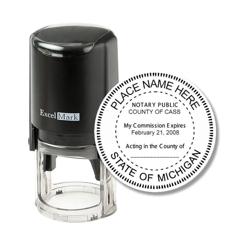 Round Self-Inking Michigan Notary Stamp