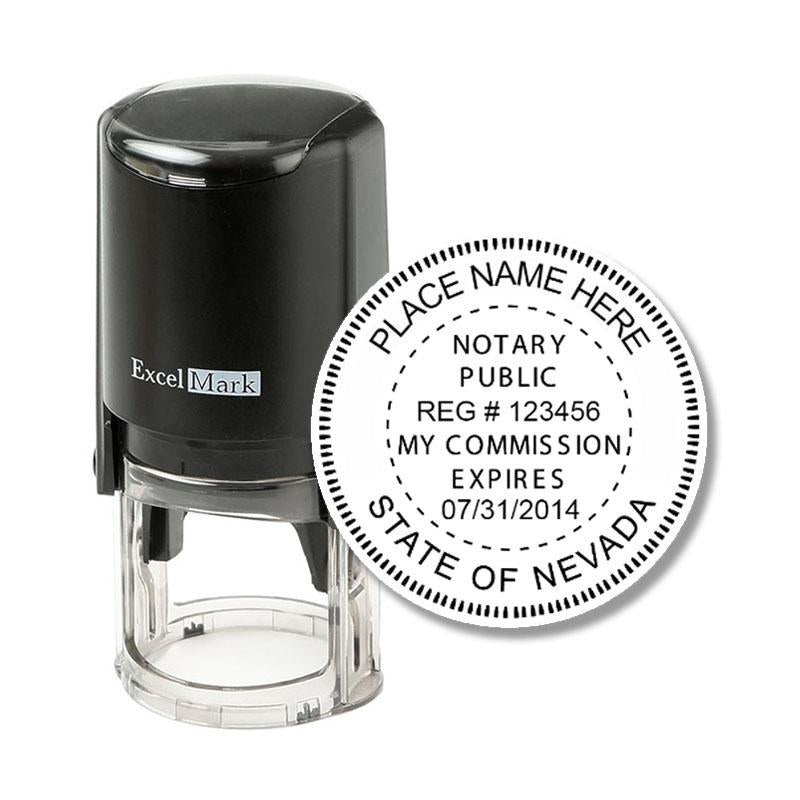 Round Self-Inking Nevada Notary Stamp